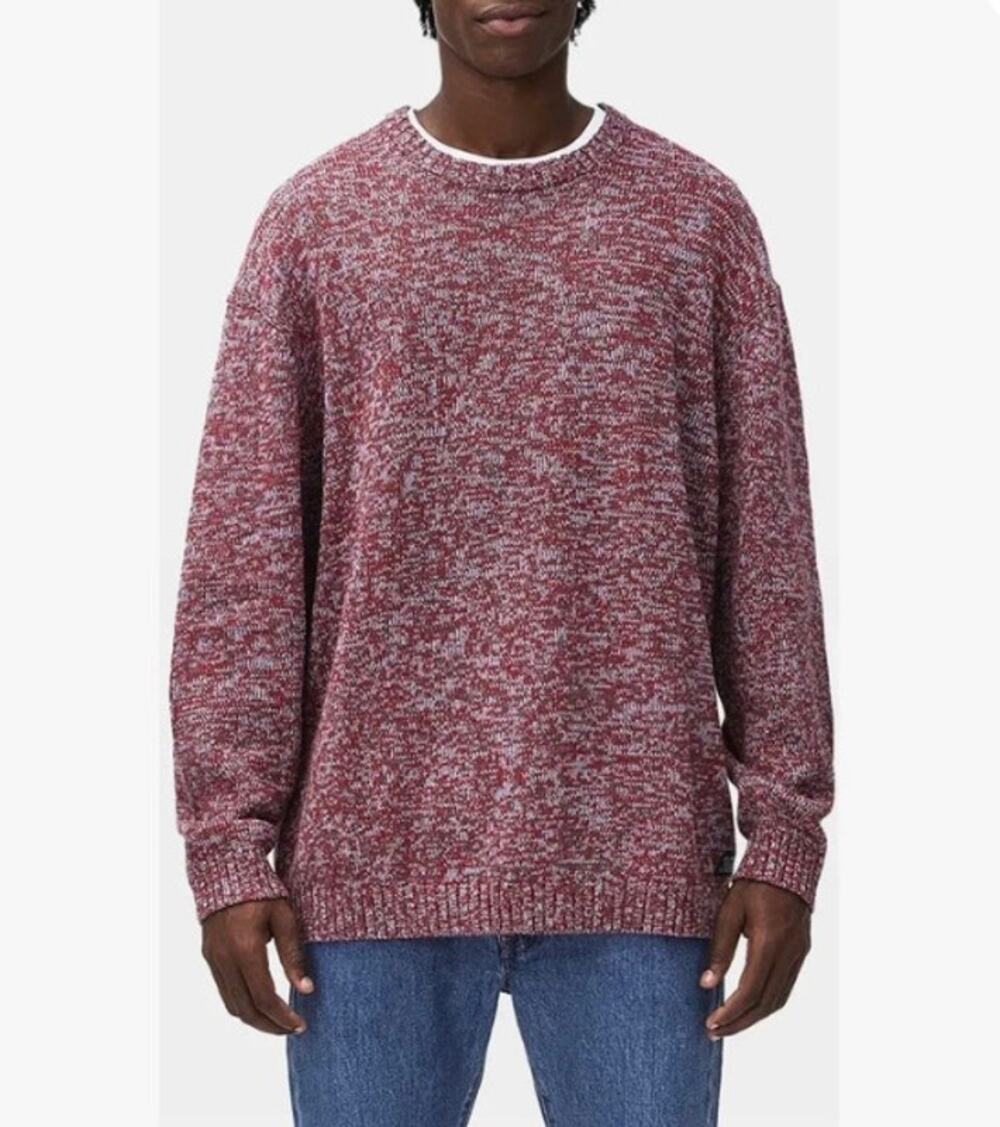 Levi’s NWT Mens M Alamo Crewneck Sweater Red Marled Knit Relaxed Fit
